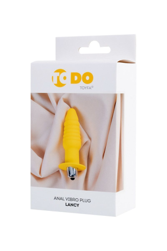 Todo By Toyfa Lancy - Анальная пробка с вибрацией, 9х3 см (жёлтый)